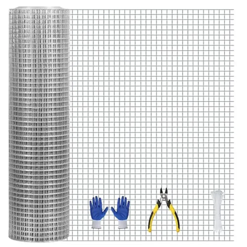 

Hardware Cloth Fence Chicken Wire Mesh Galvanized 1/2 Inch 36"x50ft Kit