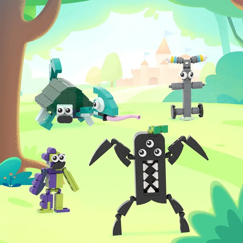 Horror Game Characters Model Creative MOC Monster Robot Combination Assemble Building Block Kit DIY Puzzle Kids Gifts Toys