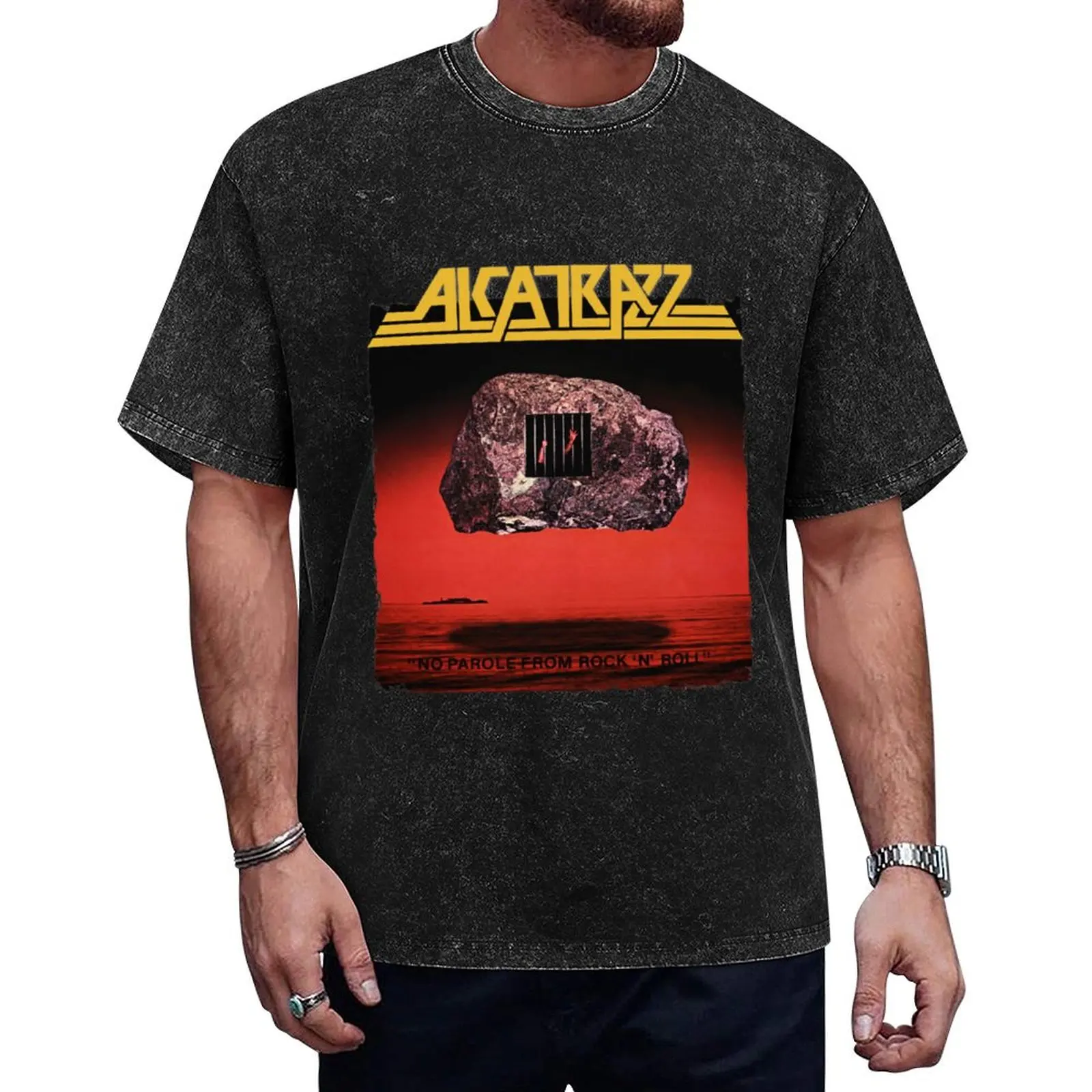 

ALCATRAZZ No Parole From Rock 'n' Roll T-Shirt man clothes anime sports fans mens clothing