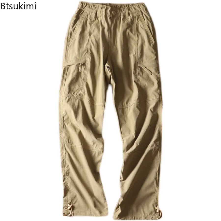 New Men's Cargo Pants Casual Straight Sweatpants Spring Summer Quick Drying Breathable Men Outdoor Fishing Hiking Climbing Pants