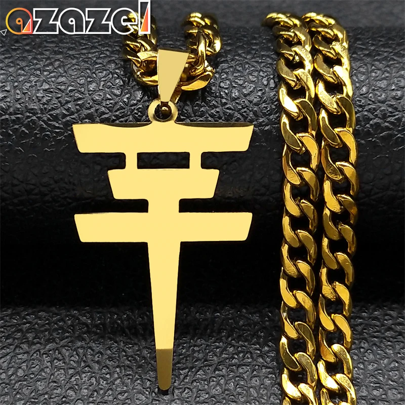 Stainless Steel Tokio Hotel Necklace for Men Women Hip Hop Rock Gold Color Pendant Music Band Necklaces Jewelry Gifts N2655-2S08