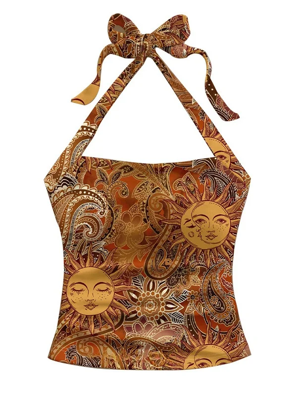 Sexy ter Vest Top Women's Clothing ort Sle Ne Hanging Design Animal Pattern Polyester Fiber Summer Faion