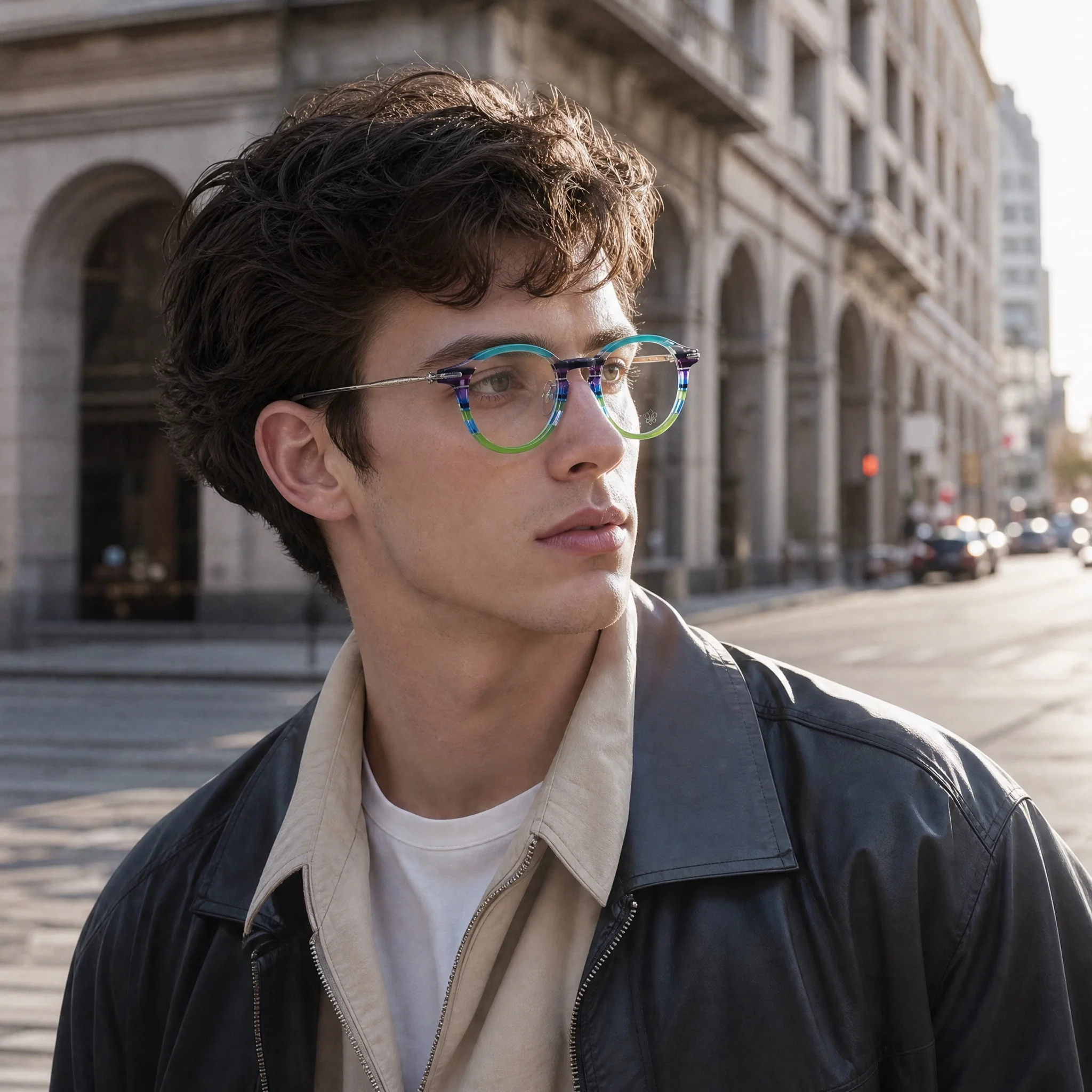 World Fashion Top Art Designer Women's Acetate Glasses Frame Casual Retro Personalized Style Color Matching Men's Luxury Glasses