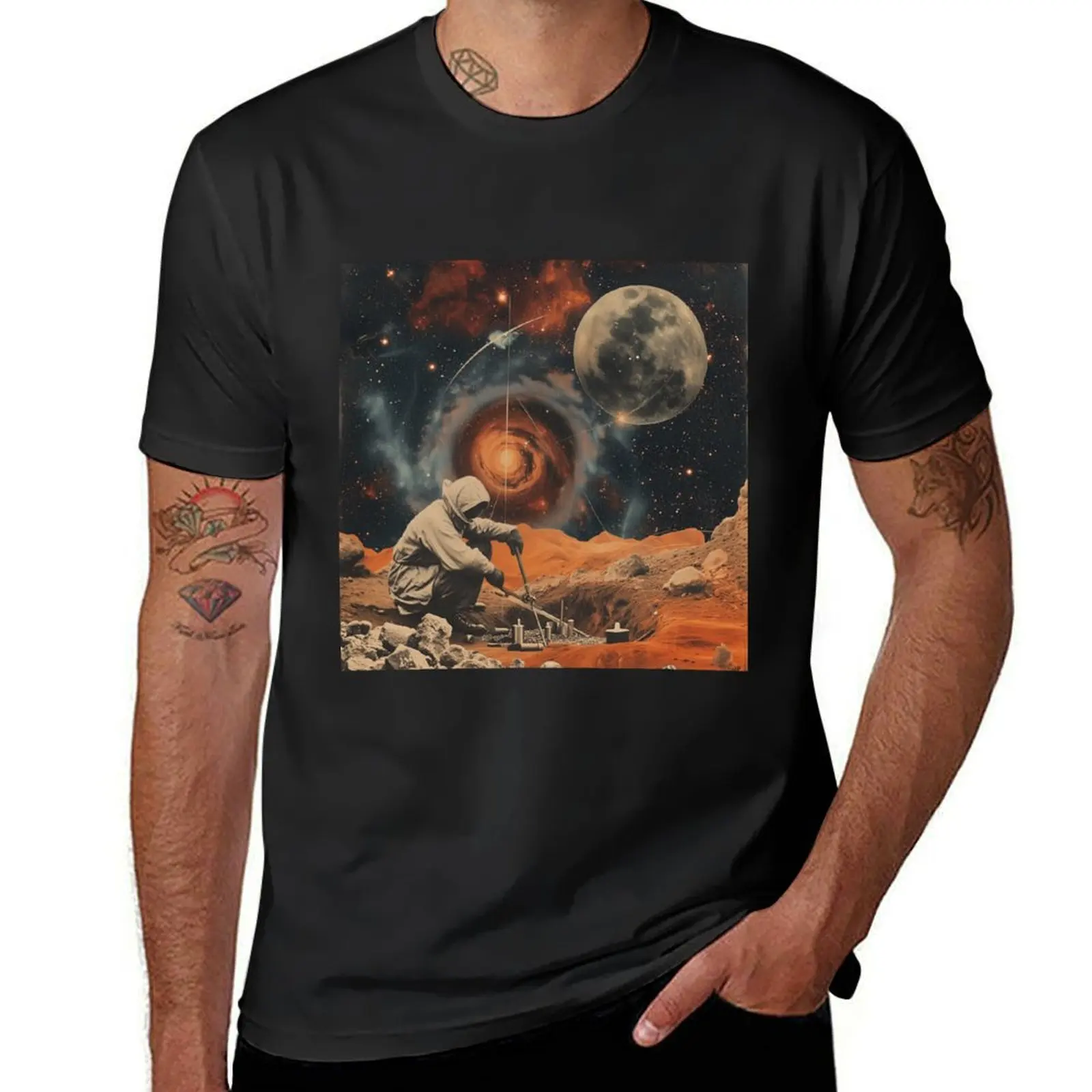 Repair the rocket T-Shirt anime vintage clothes customizeds t shirts for men cotton