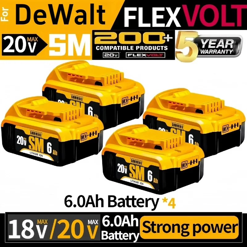 100% Original 18V 5Ah 6Ah Battery Compatible DeWalt power Tools DCF887 DCG405 DCD791 DCF922 20V Lith