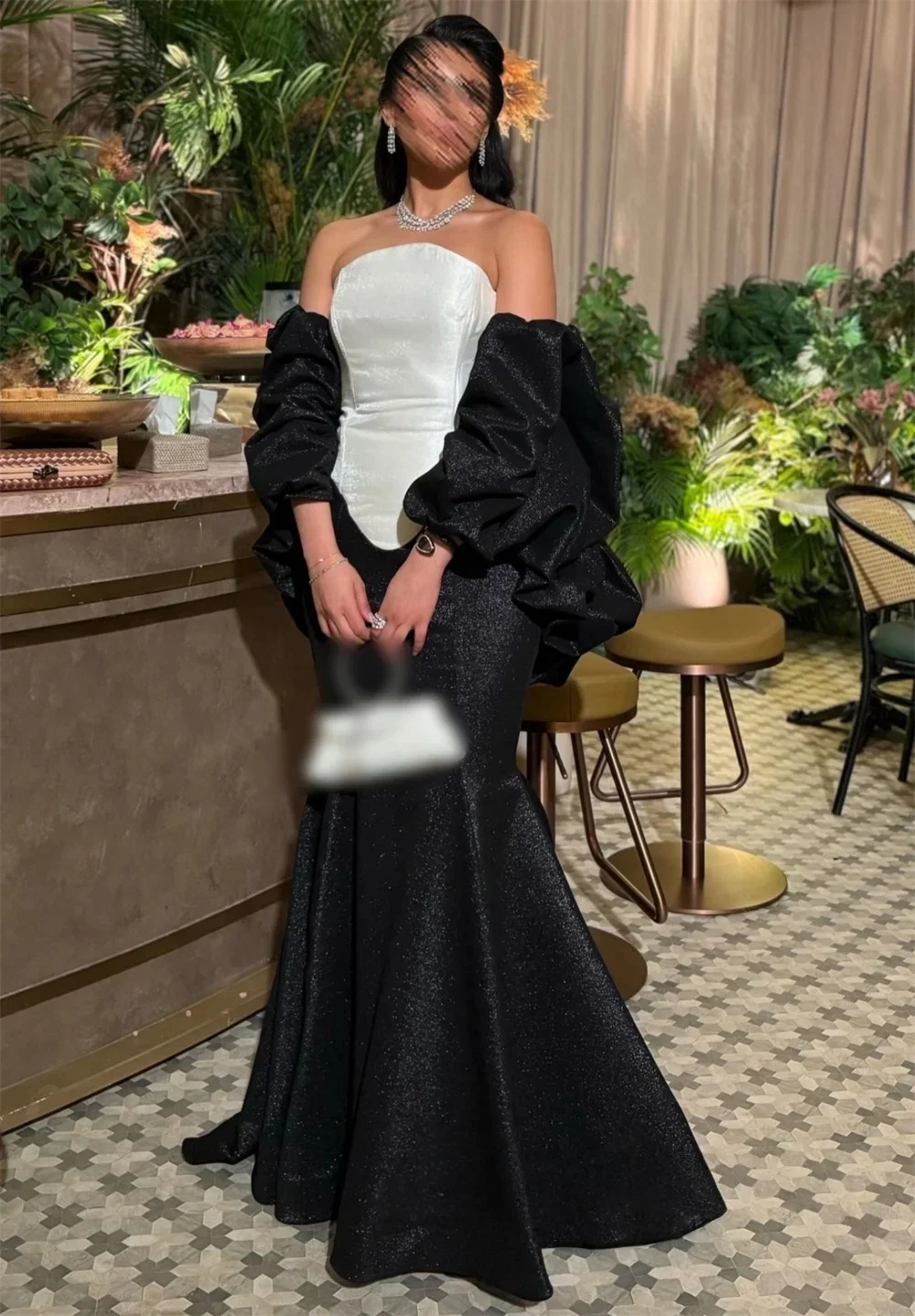 

Black Strapless Long Bespoke Occasion Gown Evening Dresses Pastrol Unisex Jersey Retro Dubai Saudi Arabic Prom Customized
