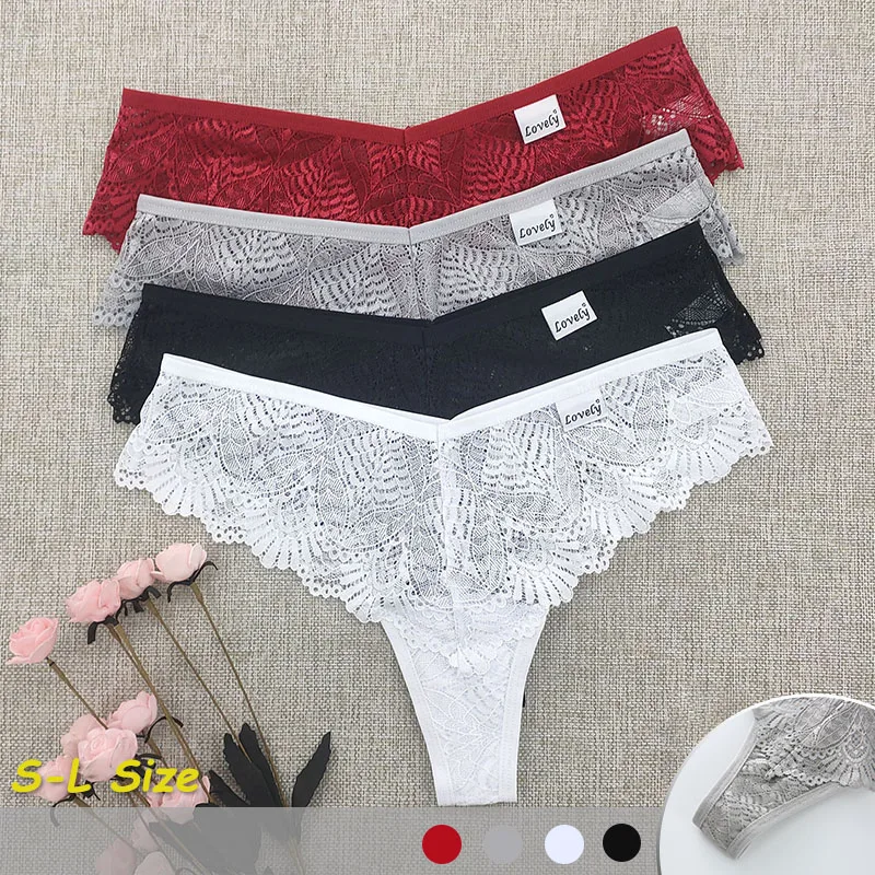 Cool Hollow Out G-string Transparent Underwear Sexy Women's Tangas Lace Seductive Low Waisted Lingerie Elastic Breathable T-back