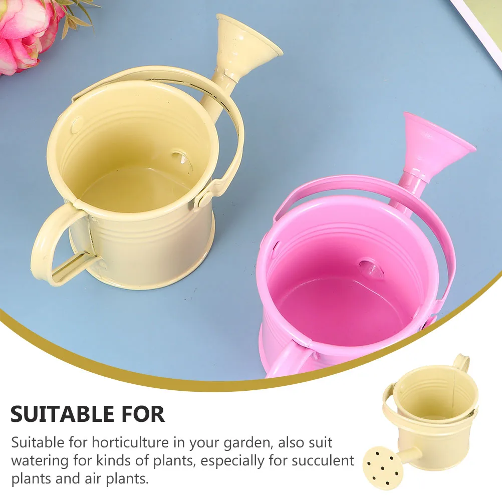 

2Pcs Iron Watering Can Durable Lightweight Garden Tool For Plants Succulents Home Balcony Terrarium Child Portable
