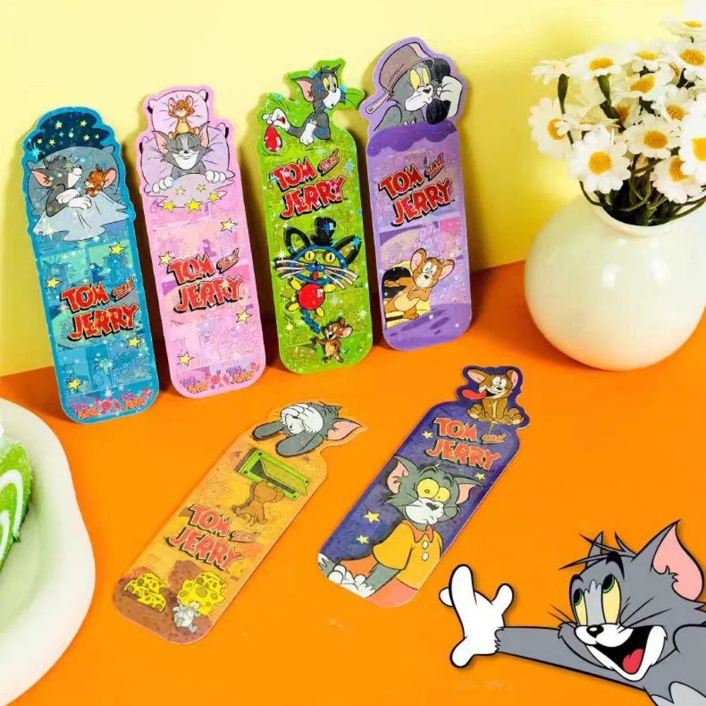 Подлинная канцелярская закладка «Том и Джерри», кавайный маркер для украшения книги, мультяшные маркеры для учебы и чтения страниц, подарок для мальчика и девочки