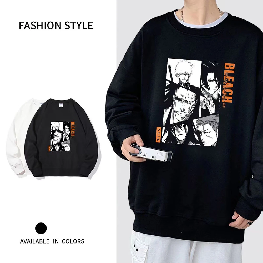 Bleach Anime Sweatshirts Oversized Men Pullover Tracksuit Women Long Sleeve Top Manga Graphic Winter Streetwear Couple Clothes