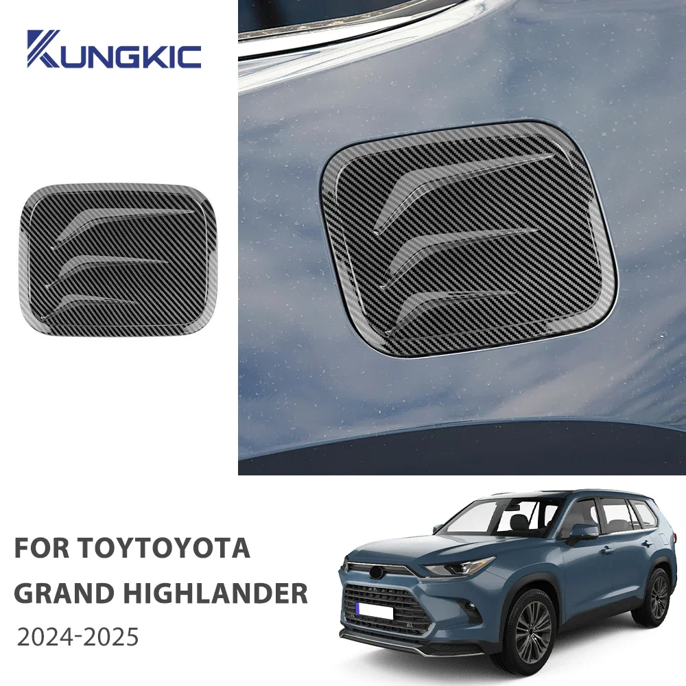 

For Toyota Grand Highlander 2024 2025 Car Fuel Tank Cap Cover Carbon Fiber Style ABS Exterior Trim Sticker