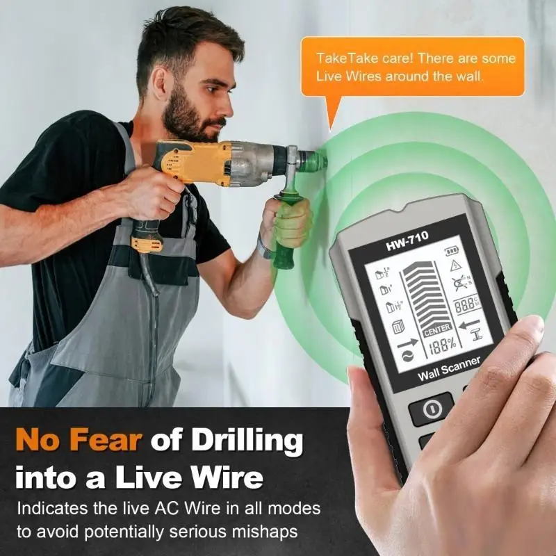 

M7DA Portable Handheld Metal Detector with Digital Display for Accurate Detection of Studs and Electrical Wire in Homes