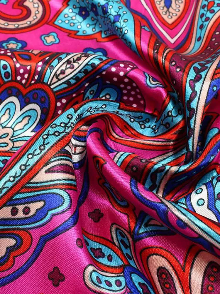 New Brand Print Headband Scarf Women Fashion 90*90cm Silk Satin Hijab Bandana Neckerhicef Sun Protection Shawl Wrap Headscarf image 6