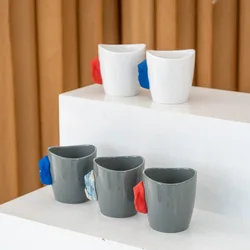 New Creative Rock Climbing Handle Ceramic Cup High Value Contrast Gift Water Cup Finger Power Home Office Mug
