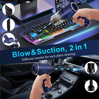 Portable Handheld High-Power Wet/Dry Vacuum Cleaner w/ LED Light & Multi Nozzles, Car Air Duster for Home, Office, Pet Hair