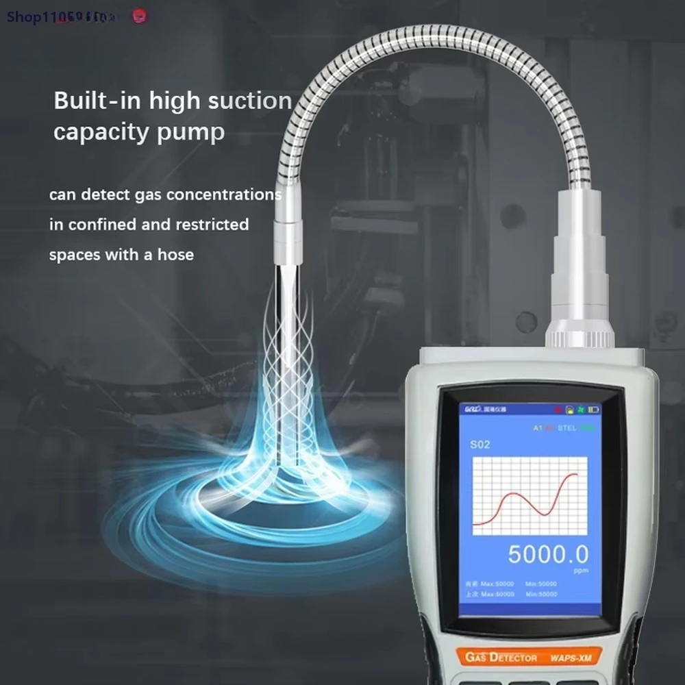 Portable High Precision 0-2000PPM Phosphine Gas Detector Toxic Gas Analyzer with Sound Light Alarm TFT LCD Display