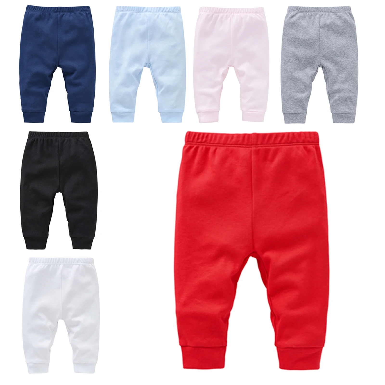 Baby Boys Girls Clothes Solid Color Basic Pants Elastic Waistband Sweatpants Jogger Pants Athletic School Trousers Casual Wear