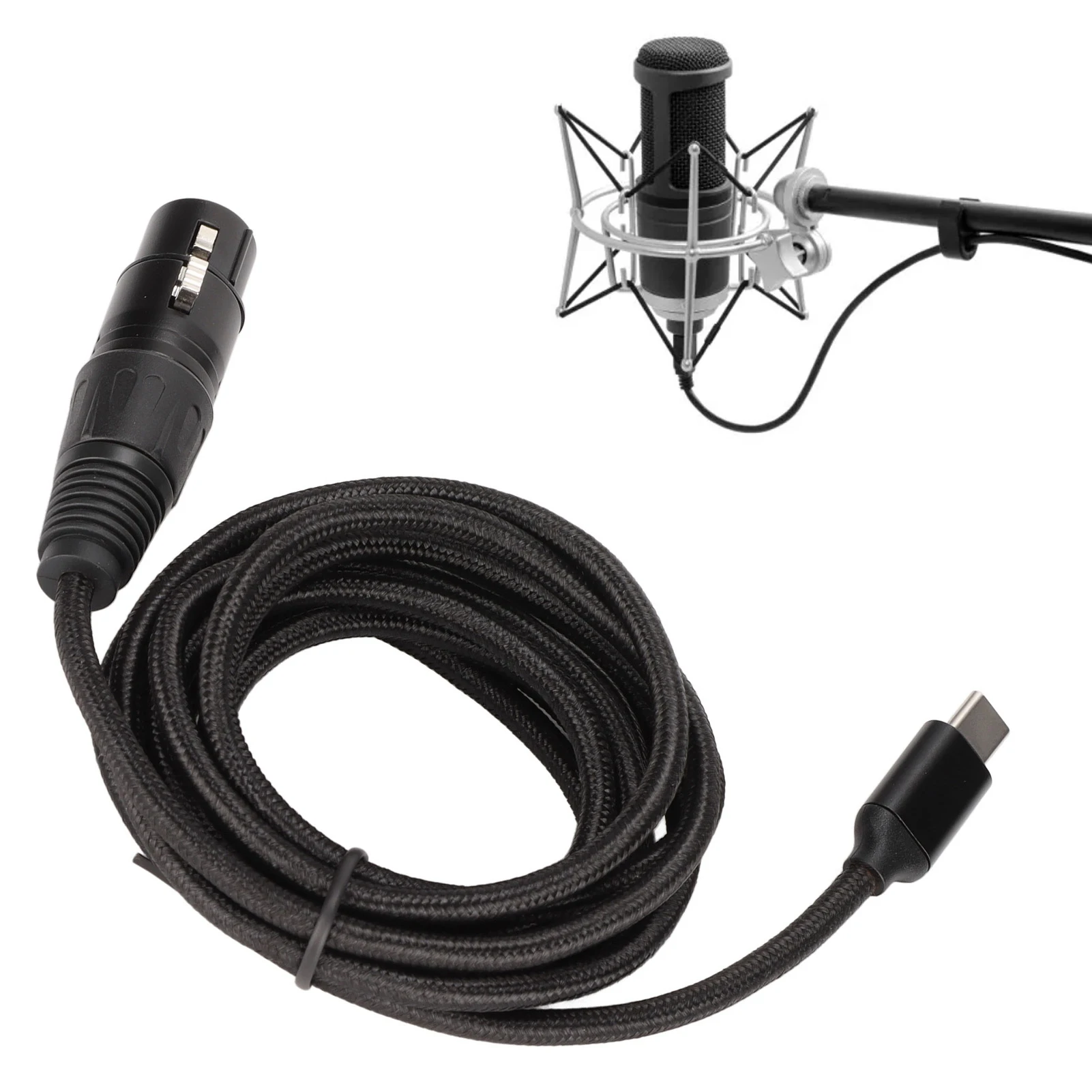 Recording Line Type C Microphone Cable USB C to XLR Female Cable Low Noise HIFI Plug and Play USB C Microphone Cable for Windows