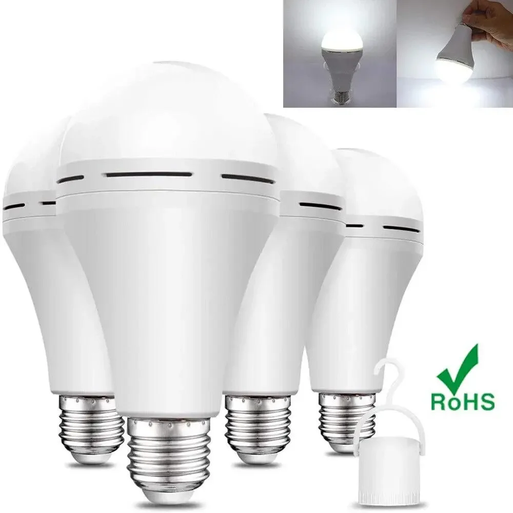 Emergency Lights 4/6Pack, Outdoor Camping Lights LED Rechargeable Emergency Light Bulb 60W Equivalent 1200mAh Battery Backup