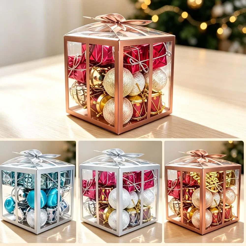 26pcs Christmas Tree Decorations, Christmas Gift Boxes, Holiday Ornaments, Christmas Tree Decorations, Pendants
