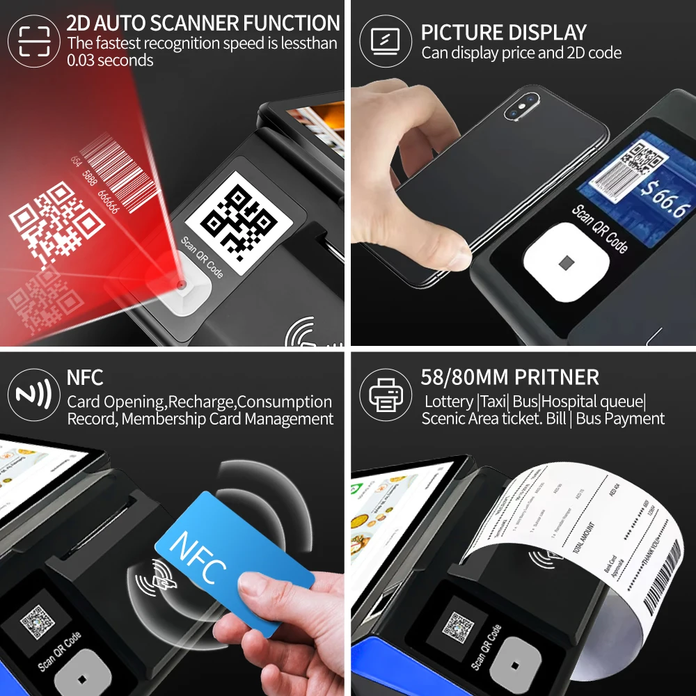 F1-T1 11 بوصة اللوحي Pos Android نقطة نهاية الدفع Pos 4g نقطة المبيعات تعمل باللمس تسجيل النقدية التجارية الصغيرة #2