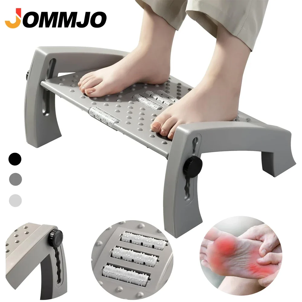 

JOMMJO 1Pcs Foot Rest for Under Desk, Foot Stool -6 Height Adjustable with Massage Surface and Roller for Home Office, All Ages