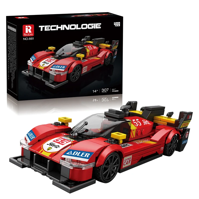 307PCS Speed Racer Building Blocks City Sport Vehicle Model Bricks Desktop Collection Display DIY Puzzle Toys Holiday Gifts