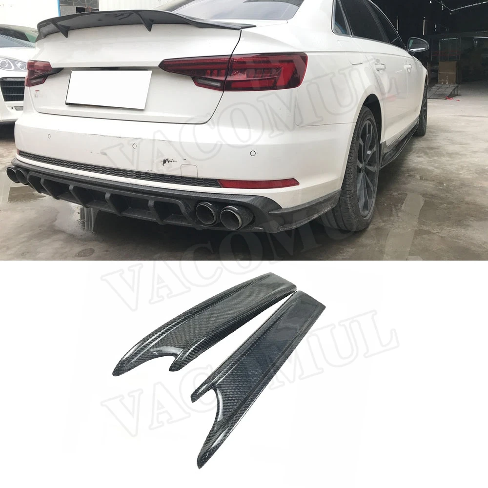 

VACOMUL Carbon Fiber Rear Bumper Lip Splitters Spoiler Aprons For Audi A4 Sline S4 B9 2017 2018 FRP Back Fender Trim Covers