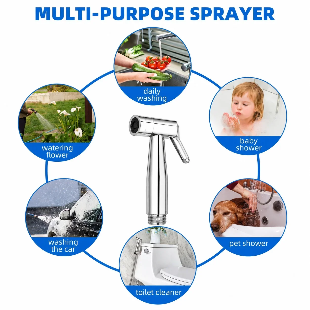 Portable Handheld Bidet Sprayer Nozzle Feminine Hygiene Pressurized Toilet Cleaning Accessory for Personal Hygiene And Bathroom