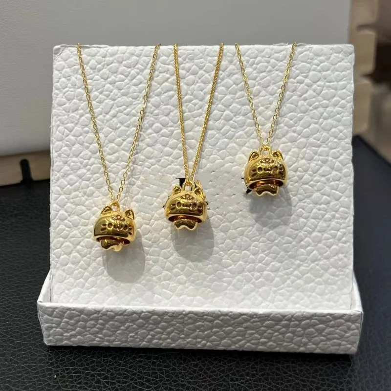 LABB Real 18K gold hide and seek pendant Au750 cute girlish style sweet pendant exquisite jewelry gift for girlfriend D0223