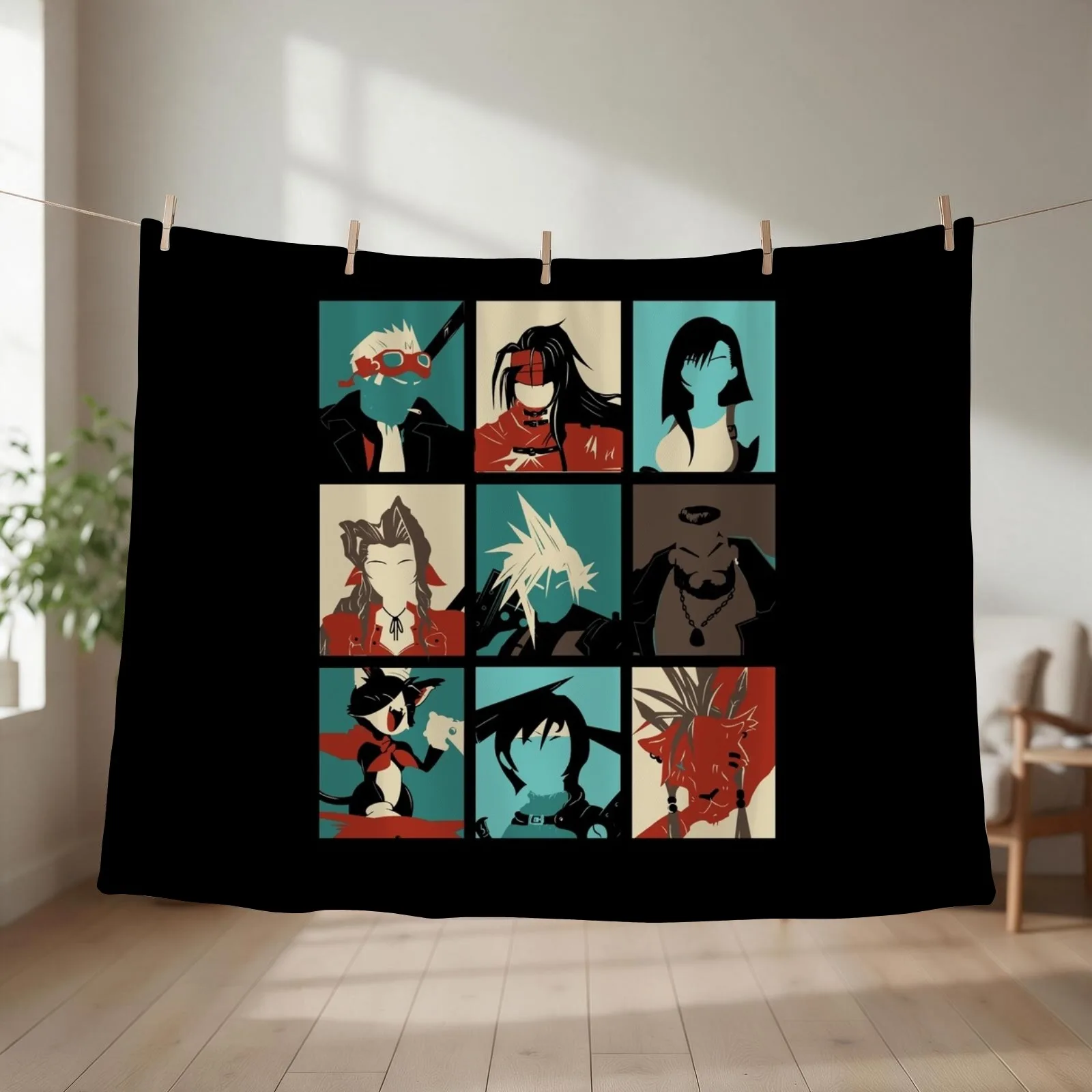 Fantasy Final Seven Throw Blanket couch cozy soft plush fuzzy picnic outdoor blanket