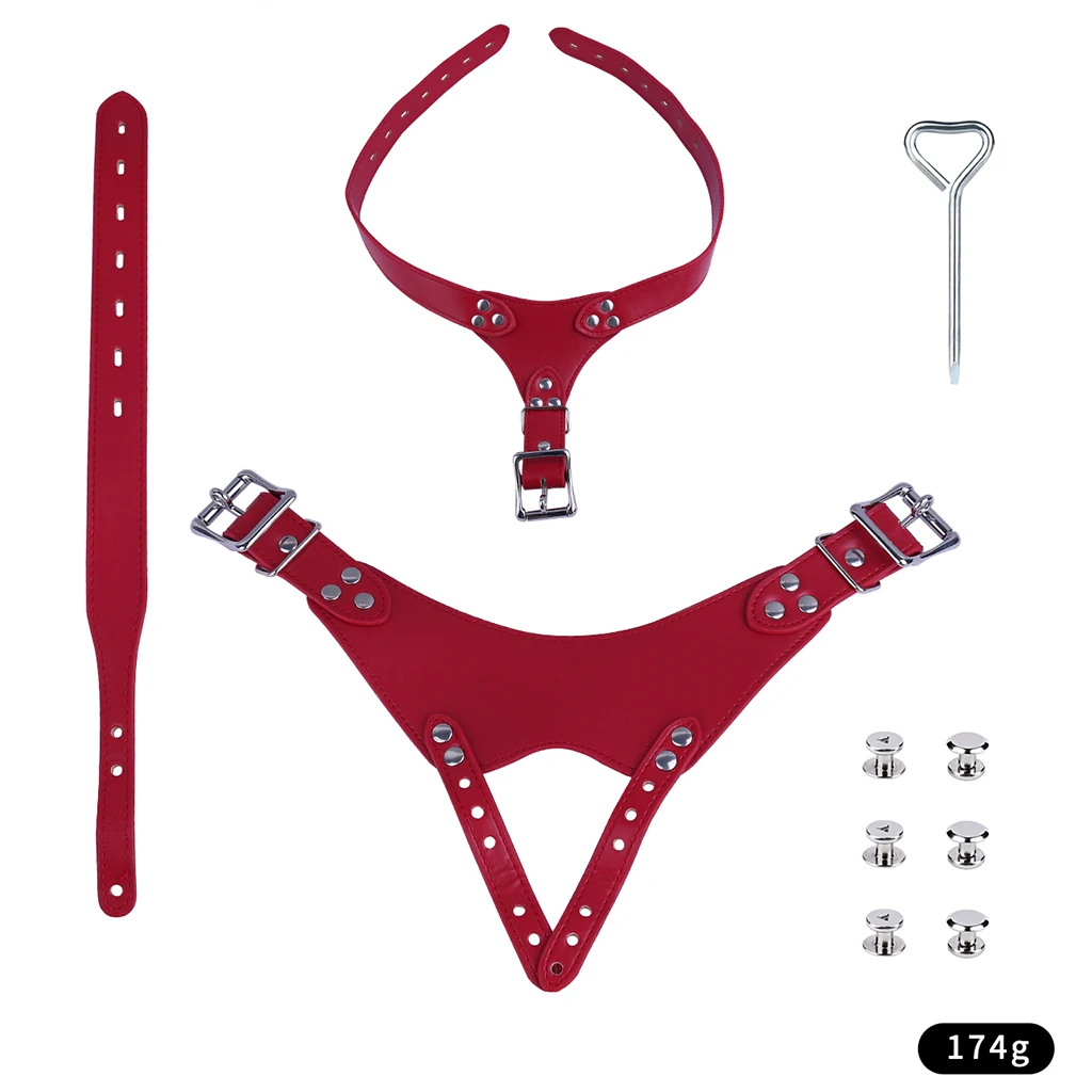 SXM PU Leather Chastity Belt For Metal Penis Lock Cage Auxiliary Harness Belt Underwear Sex Toys Chastity Accessories For Men 6