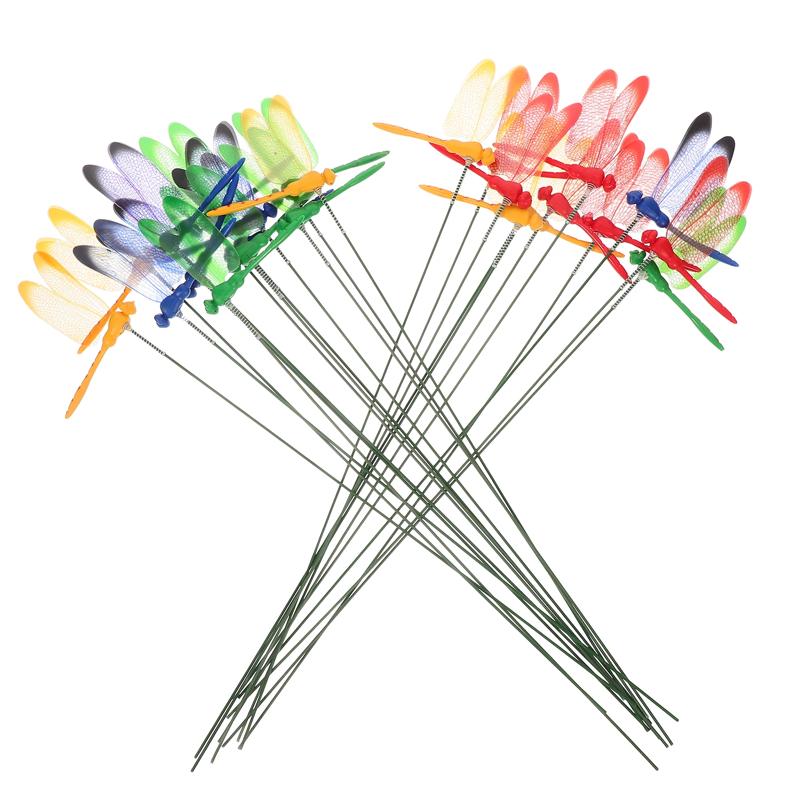 

24pcs Dragonfly Stakes 8 5cm PVC Simulation Lifelike Garden Decor Yard Patio Balcony Insect Clips Plant Decorations
