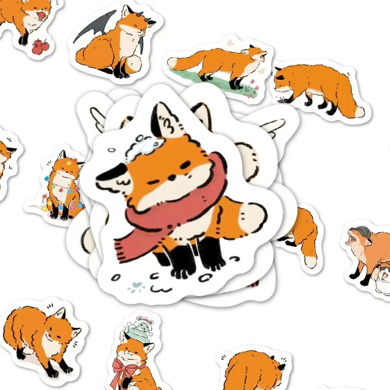 80 قطعة من ملصقات الثعلب اللطيفة الصغيرة - شارات كاواي صغيرة لأجهزة الكمبيوتر المحمول وزجاجة المياه وسجل القصاصات DIY هدايا ديكور صغيرة #3