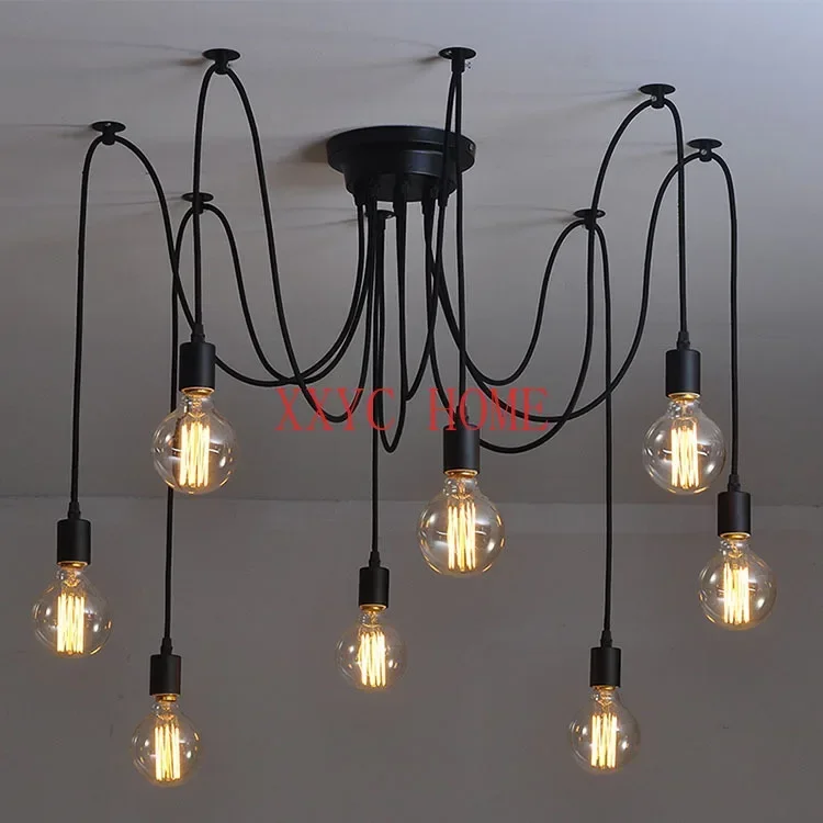 

Creative Personality Hair Salon Bar Counter Iron Retro Nostalgic Industrial Style Chandelier Decoration