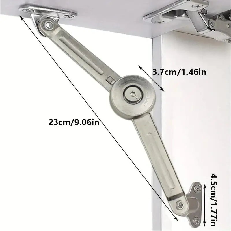 ✔Lid Support Hinge In Satin Nickel Folding Lid Stay Hinge With Soft Close,Perfect For Toy Box/Drawer Window/Wardrobe/Cabinet Doo