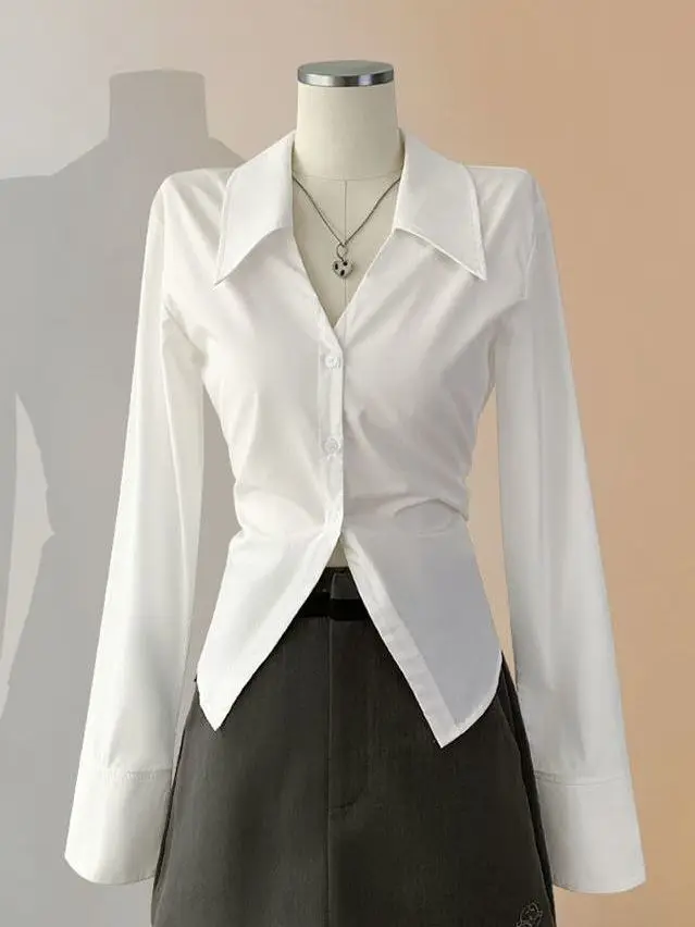 Slim Fit V-Ne irt Feminino Ele Design Versátil Sensation irt Cintura Acupendo Top Quali Material Casual Wear