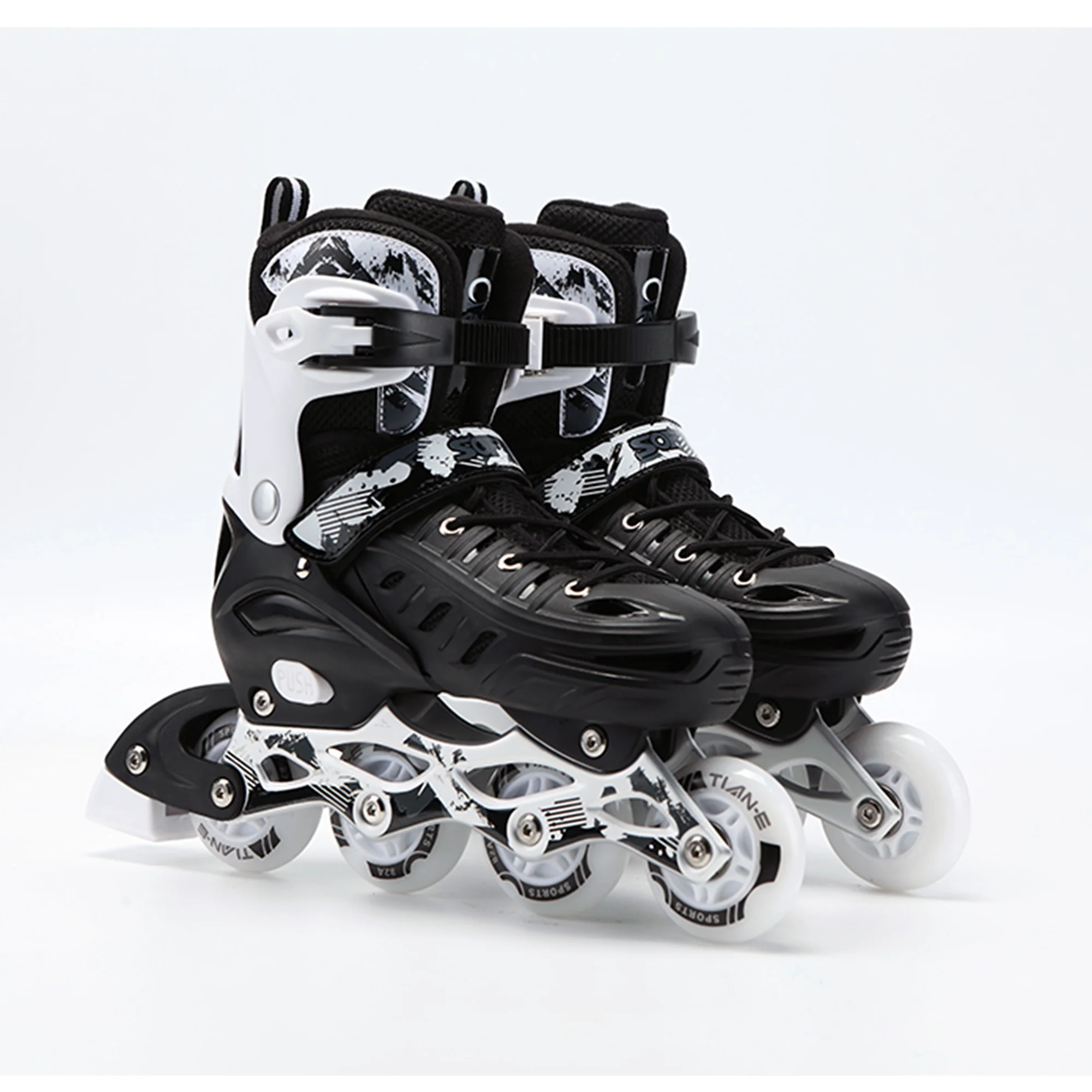 2026  Professional Adult Inline Skates Adjustable Size PP Shell Roller Skates Shoes with 4 Wheels Outdoor Flashing Skating