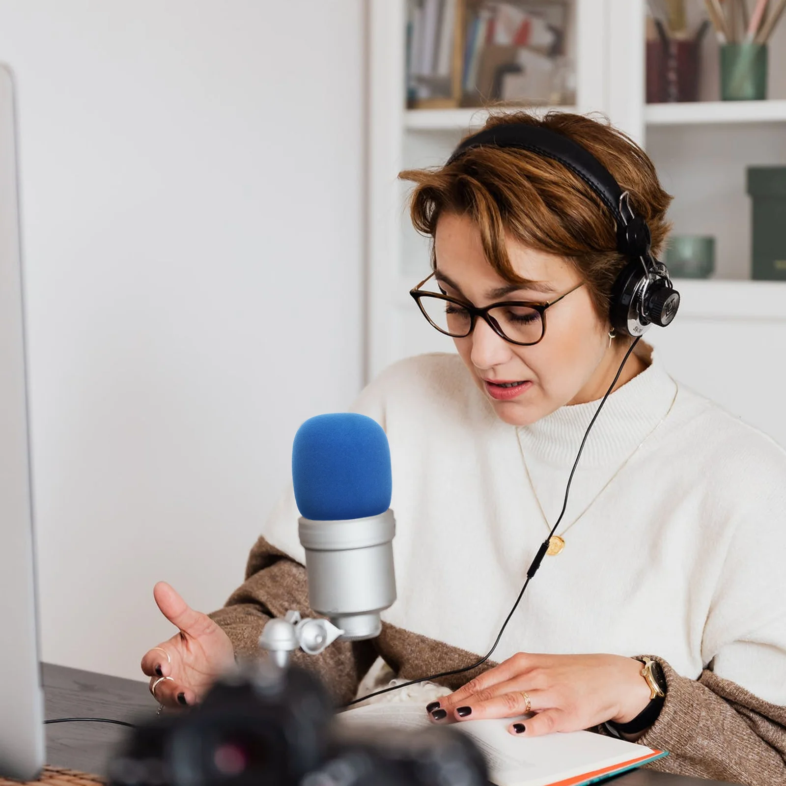 

10pcs Microphone Windshield Sponge Cover Dust Proof Protector For Ktv Singing Mic Durable Voice Tube Cushion Assorted Colors