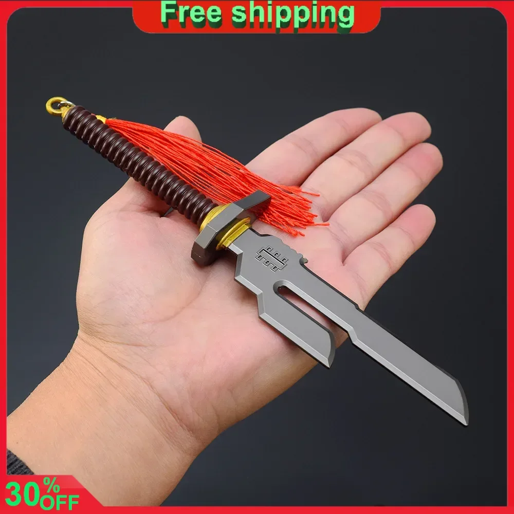 21cmJujutsu Kaisen Anime Peripheral Inverted Spear of Heaven Weapon Melee Samurai Swords Uncut Blade Weapon Metal Craft Gift Toy