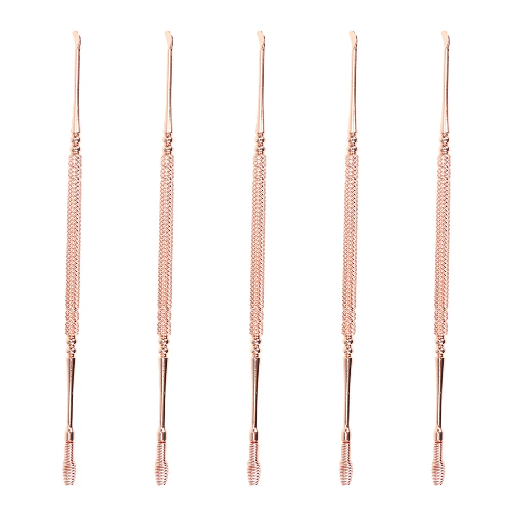 

5Pcs Durable Ear Cleaning Spoon Set Safe and Healthy Wax Curette for Practical Household Use Rose Gold Stainless Steel Ear Spoon