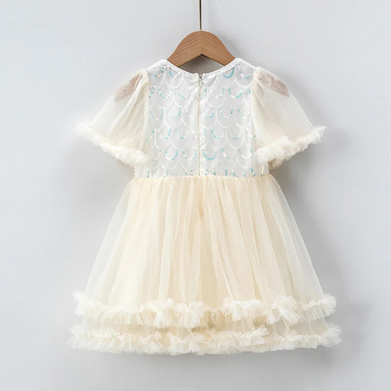 Baby Mädchen Prinzessin Tutu Kleid Kleinkind Kleinkind Schmetterling Puff Ärmel Kind Tüll Vestido Festzug Party Geburtstag Baby Kleidung l099