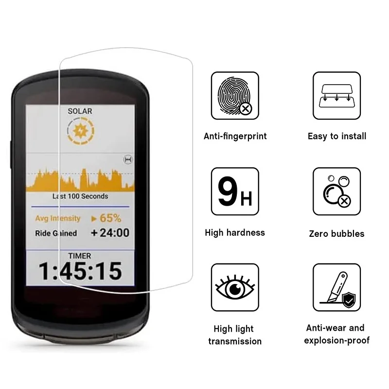 100 قطعة حامي الشاشة ل Garmin Edge 1040 840 540 830 530 820 520 130 1030 GPS دراجة الزجاج المقسى طبقة رقيقة واقية