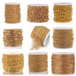 2m Stainless Steel Cable Chains for DIY Jewelry Making DIY PVD Gold Plated Chain For Necklace Bracelet Jewelry Supplies Findings