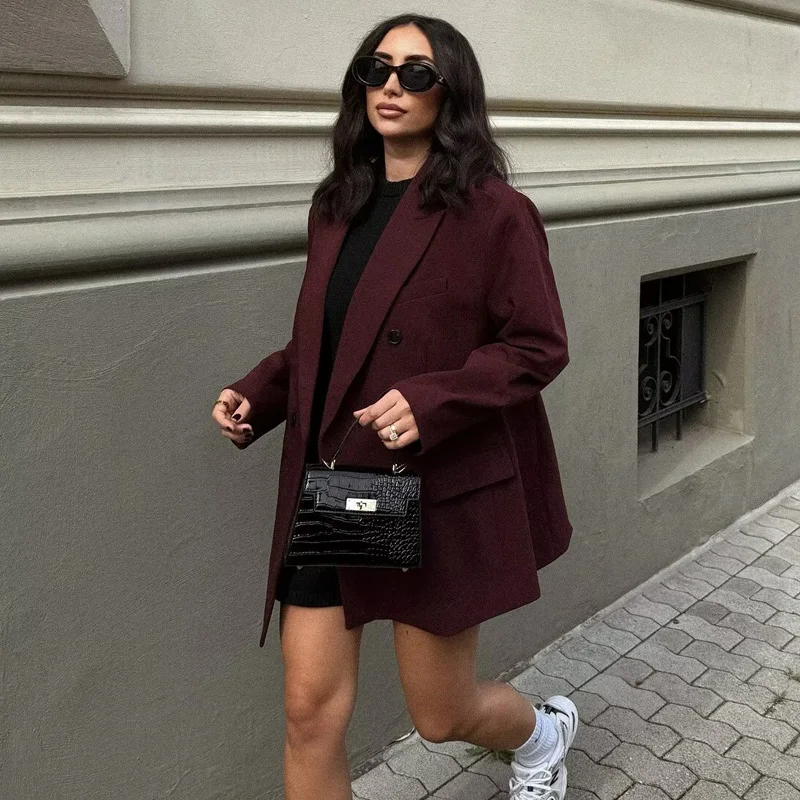 2025 Women's Jacket Straight Long Sleeve Blazers For Women Outerwears Women's Blazer Jackets Streetwear Coat