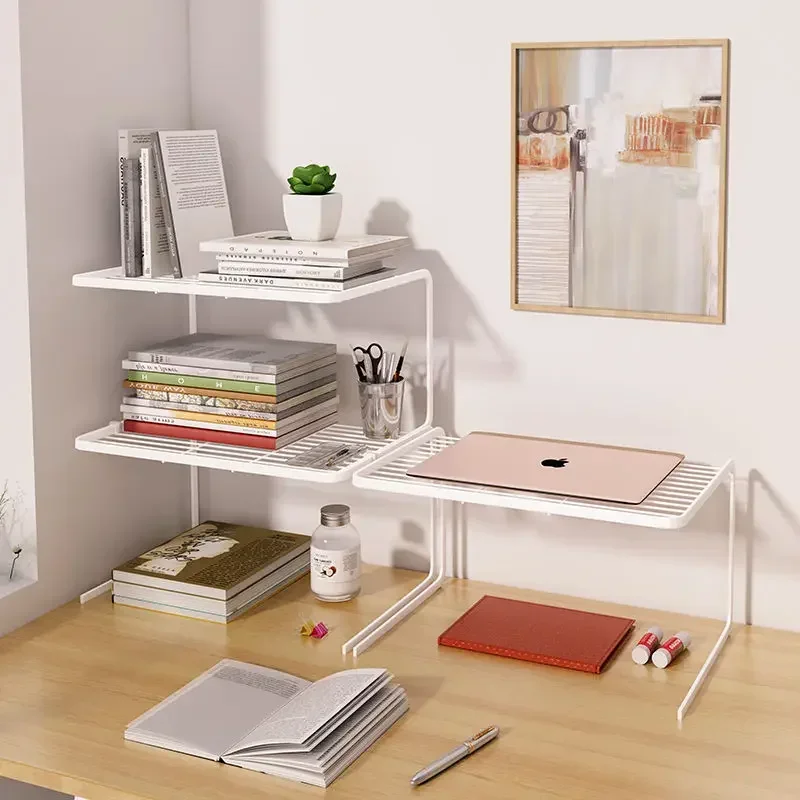 New Style Desktop Metal Rack Desk File Storage Rack Bedside Bay Window Sill Table Multi-layer Bookshelf Desk Shelf Gaming Desk