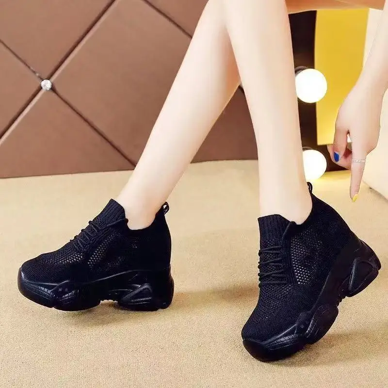 2026 Web celebrity breathable mesh fabric thick-soled shoes for women spring and autumn fashion casual shoes