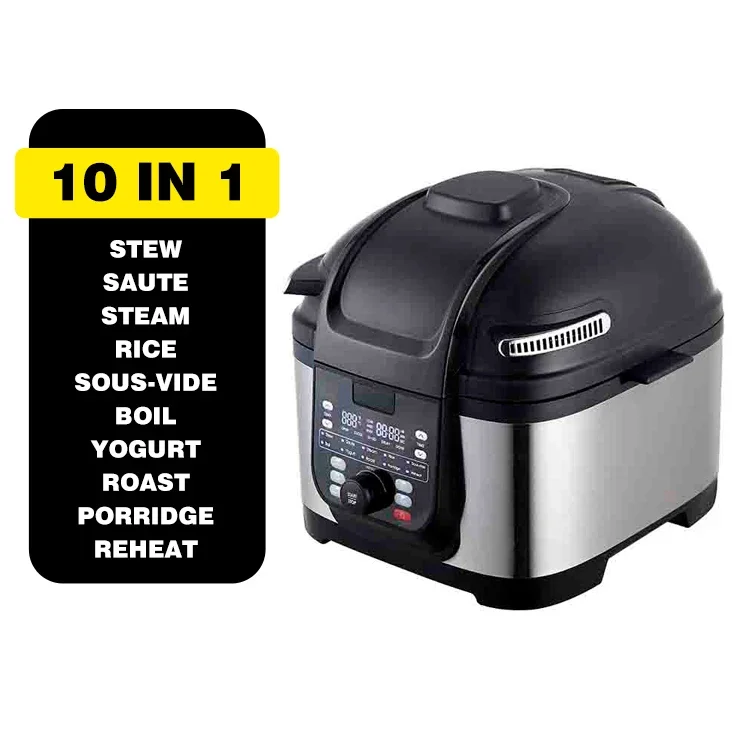 Newest Roast Bake Dehydrate Stainless steel 10-in-1 rice cook & Stews 、grill 、steam 、sous-vide Multifunctional air fryer