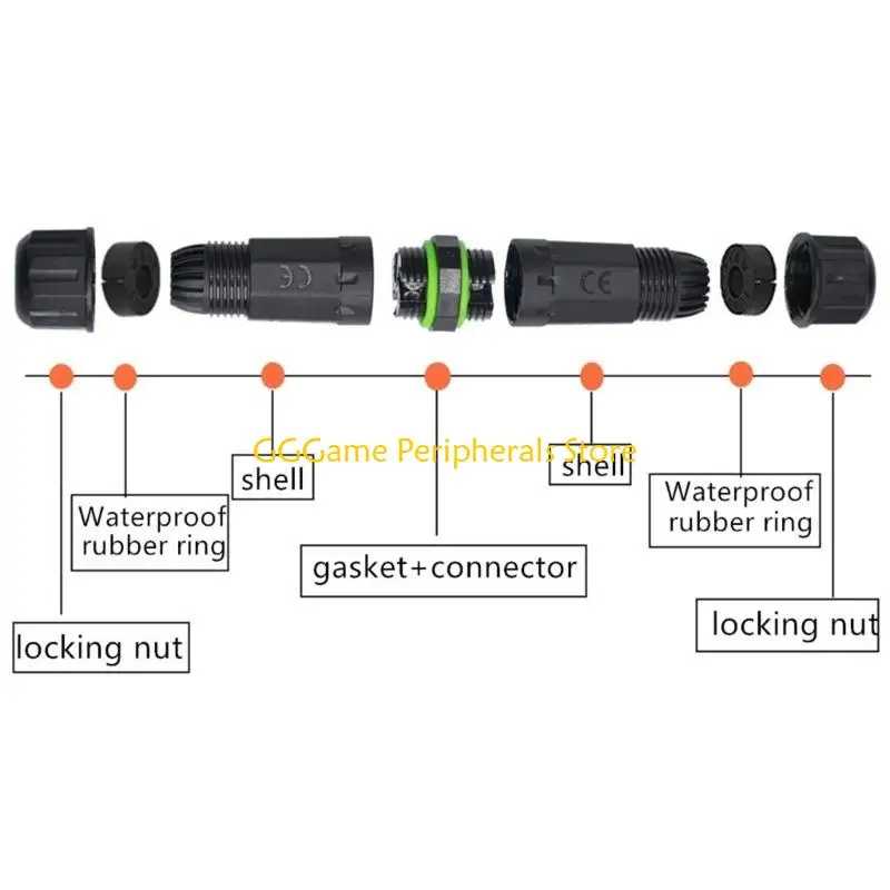 Immagine 6: U55B IP68 Scatola giunzione esterna Impermeabile Filo elettrico Connettori per cavi 5mm-10mm Adattatori per scatola
