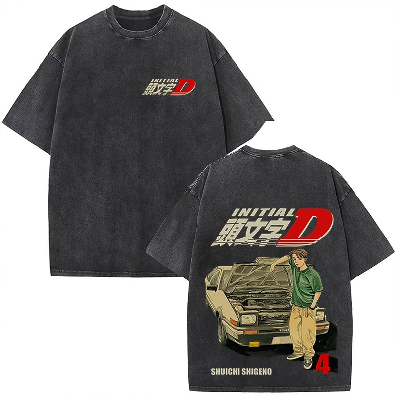 

Oversized Man's T Shirt Racing Car Print Graphic Vintage Washed Women's Short Sleeve Tees Gym Y2k Clothes Streetwear Tops Summer